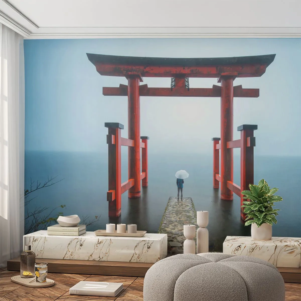 Fototapeta Standard Eco - Japonské zamyslenie - Ázie, Chrám Hakone, Japonsko - 400x280 cm