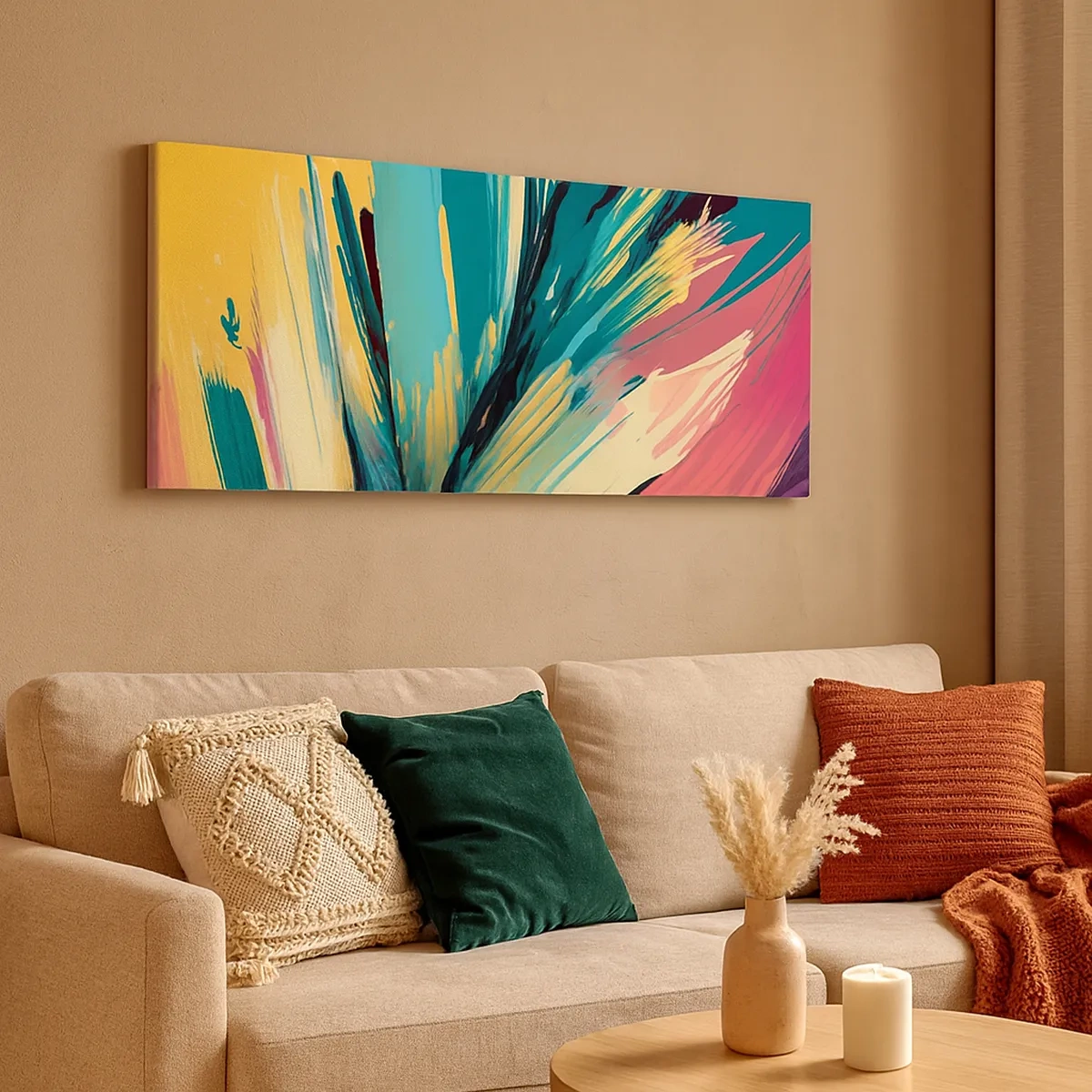 Obraz na plátne - Kompozícia – explózia radosti - 30x30 cm