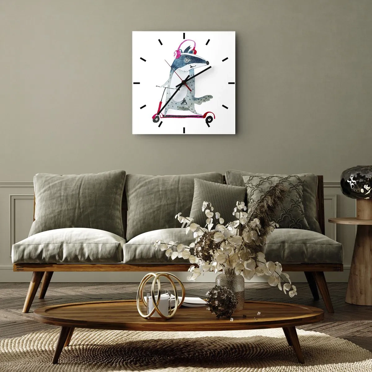 Nástenné hodiny - Jazvečie radosti - 40x40 cm