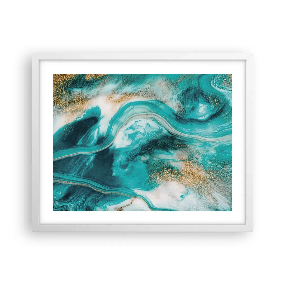 Plagát v bielom ráme - Rieka zlata - 50x40 cm