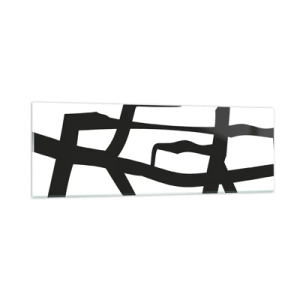 Obraz na skle - Čiernobiela konštrukcia - 90x30 cm