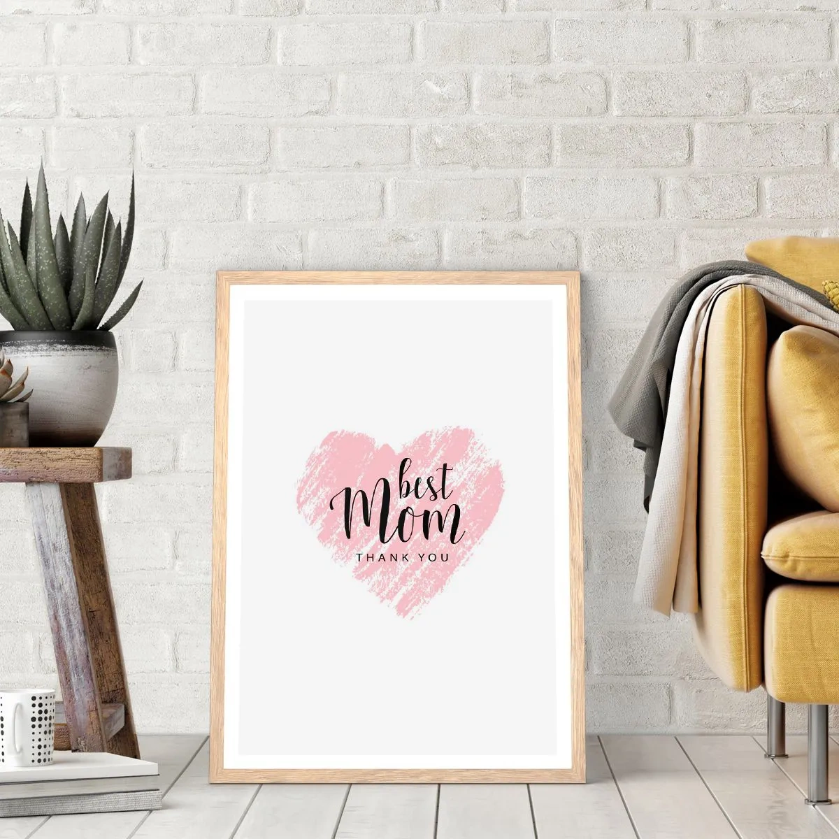 Plagát v ráme zo svetlého duba - Vždy pravá chvíľa - 40x50 cm