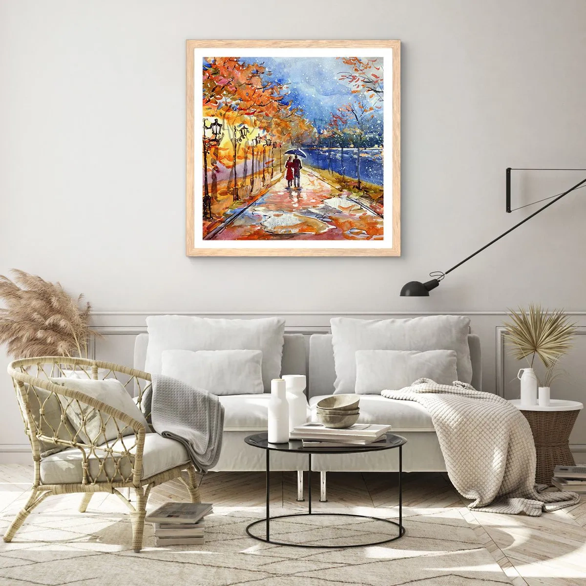 Plagát v ráme zo svetlého duba - Spoločne k hranici času - 40x40 cm