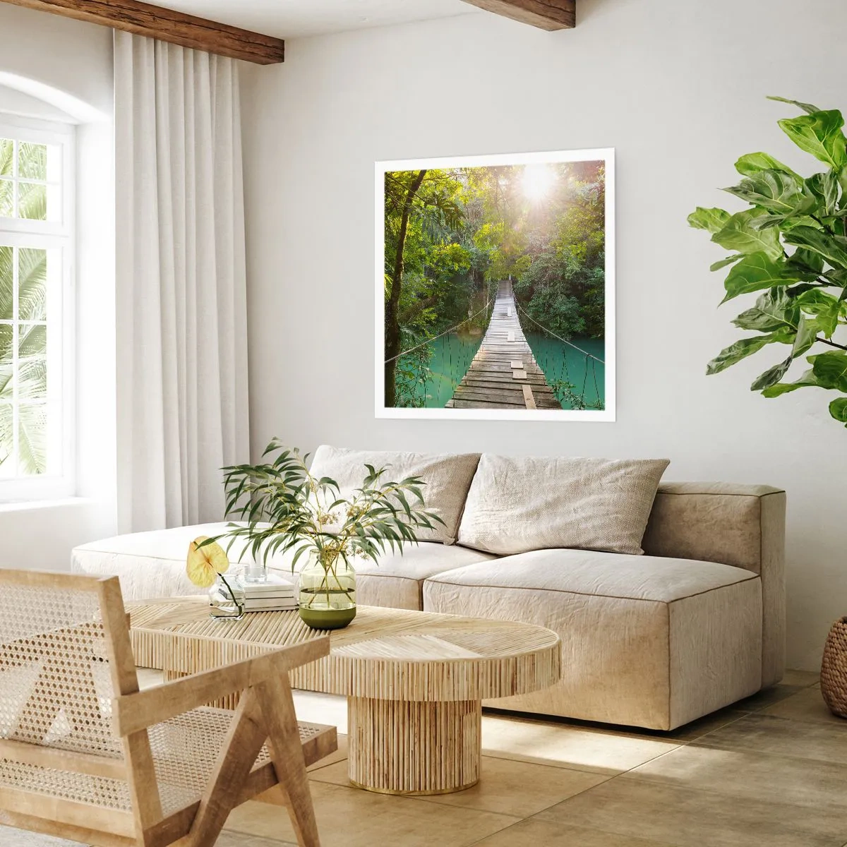 Plagát - Nad azúrovou vodou do azúrového lesa - 40x40 cm