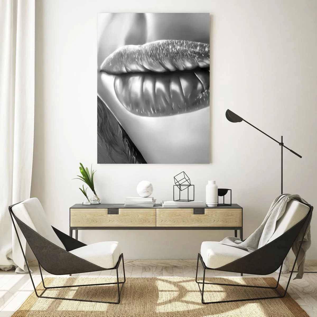 Obraz na skle - Viem, na čo myslíš… - 50x70 cm