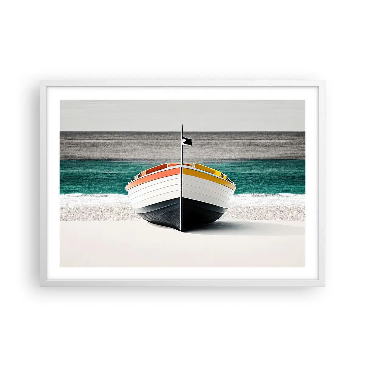 Plagát v bielom ráme - Na správnom mieste - 70x50 cm