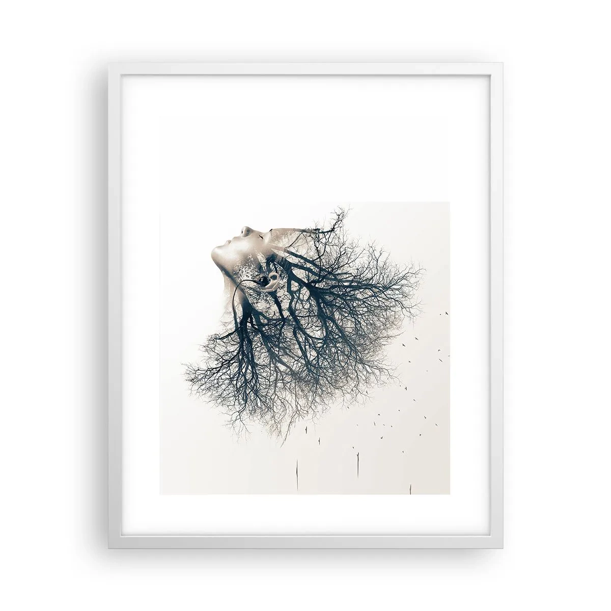 Plagát v bielom ráme - Očarená šepotom stromu - 40x50 cm