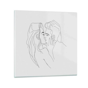 Obraz na skle - Jedným ťahom - 30x30 cm