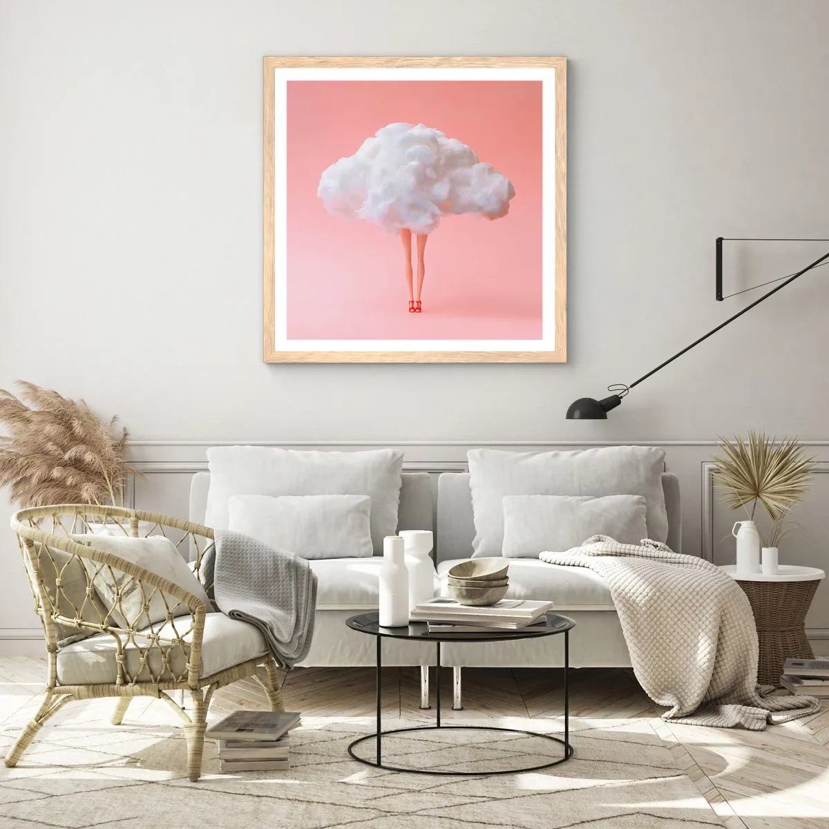 Plagát v ráme zo svetlého duba - Sladký sľub - 30x30 cm