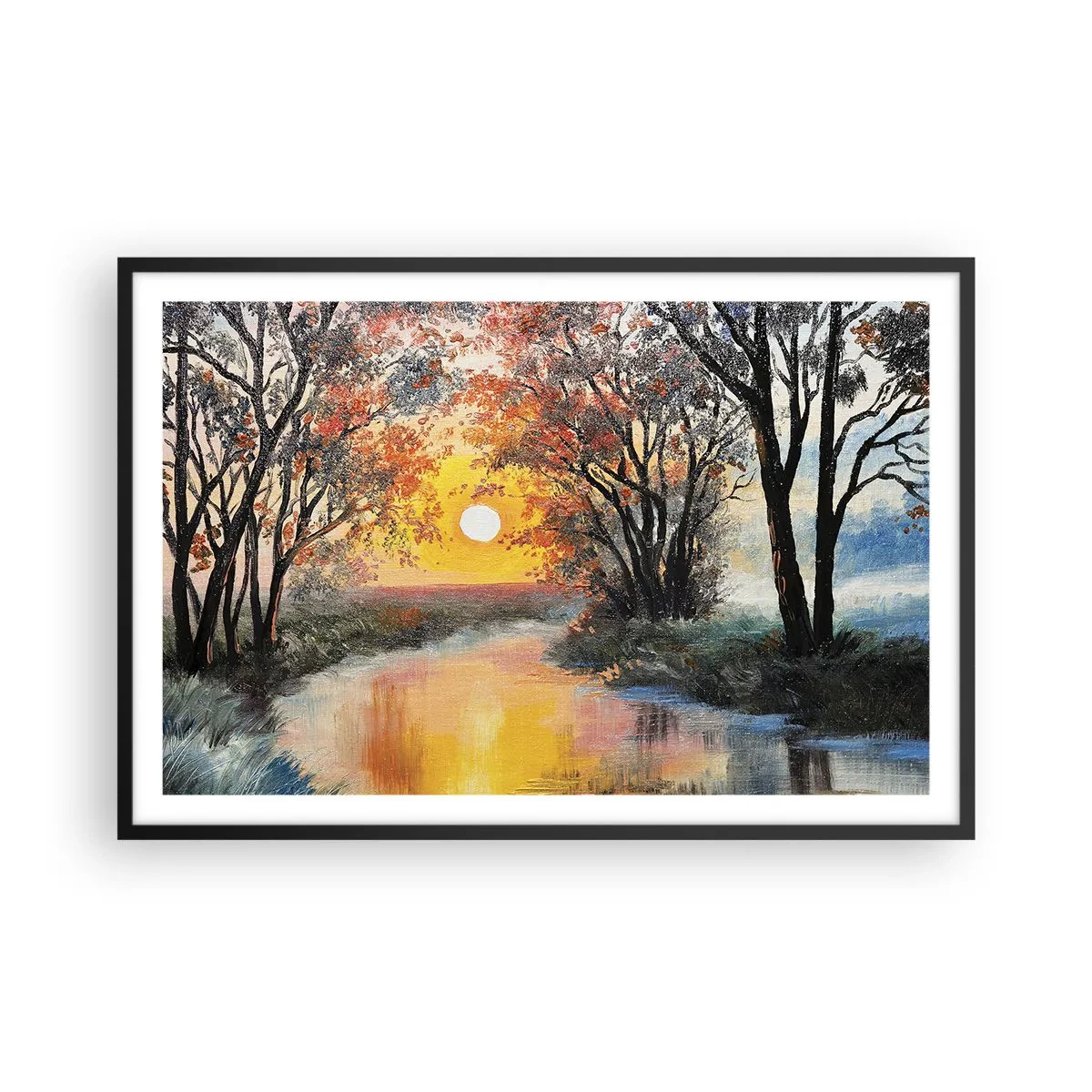 Plagát v čiernom ráme - Jesenný nádych - 91x61 cm