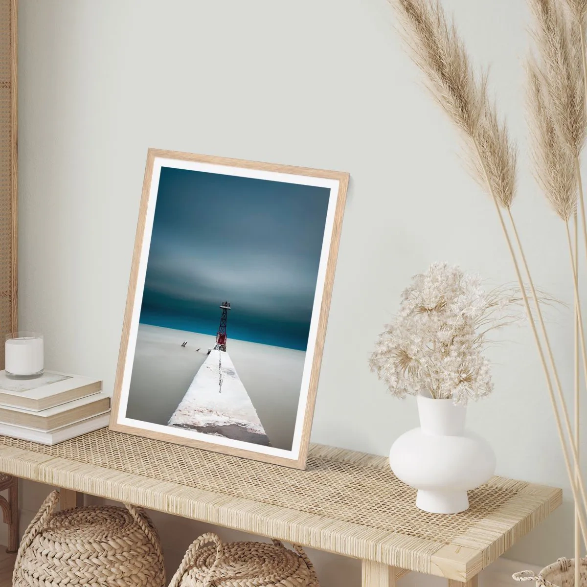 Plagát v ráme zo svetlého duba - Stretnúť sa s nekonečnom - 40x50 cm