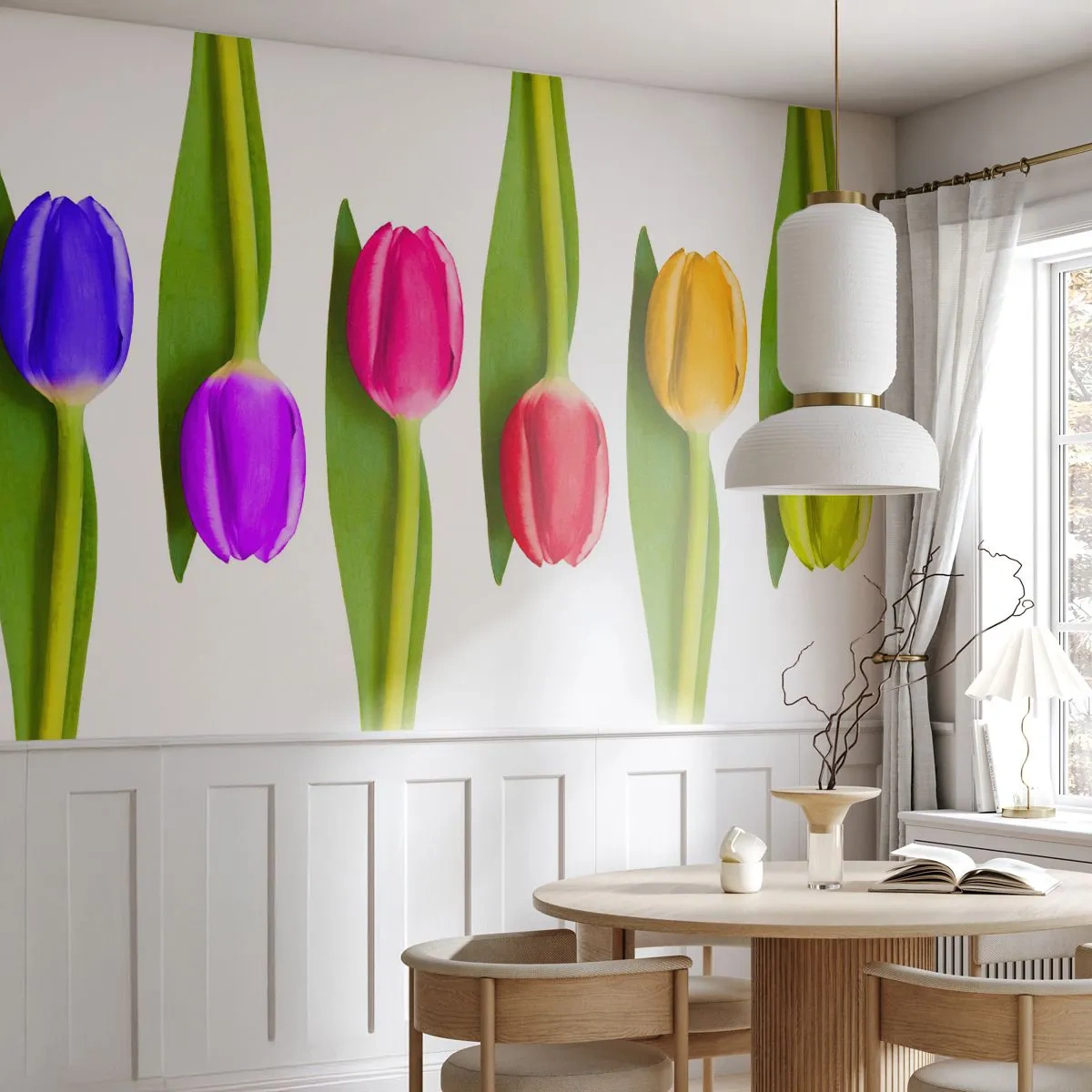 Fototapeta Premium Sand - Dúhová kompozícia - Kvety, Tulipány, Príroda - 400x280 cm