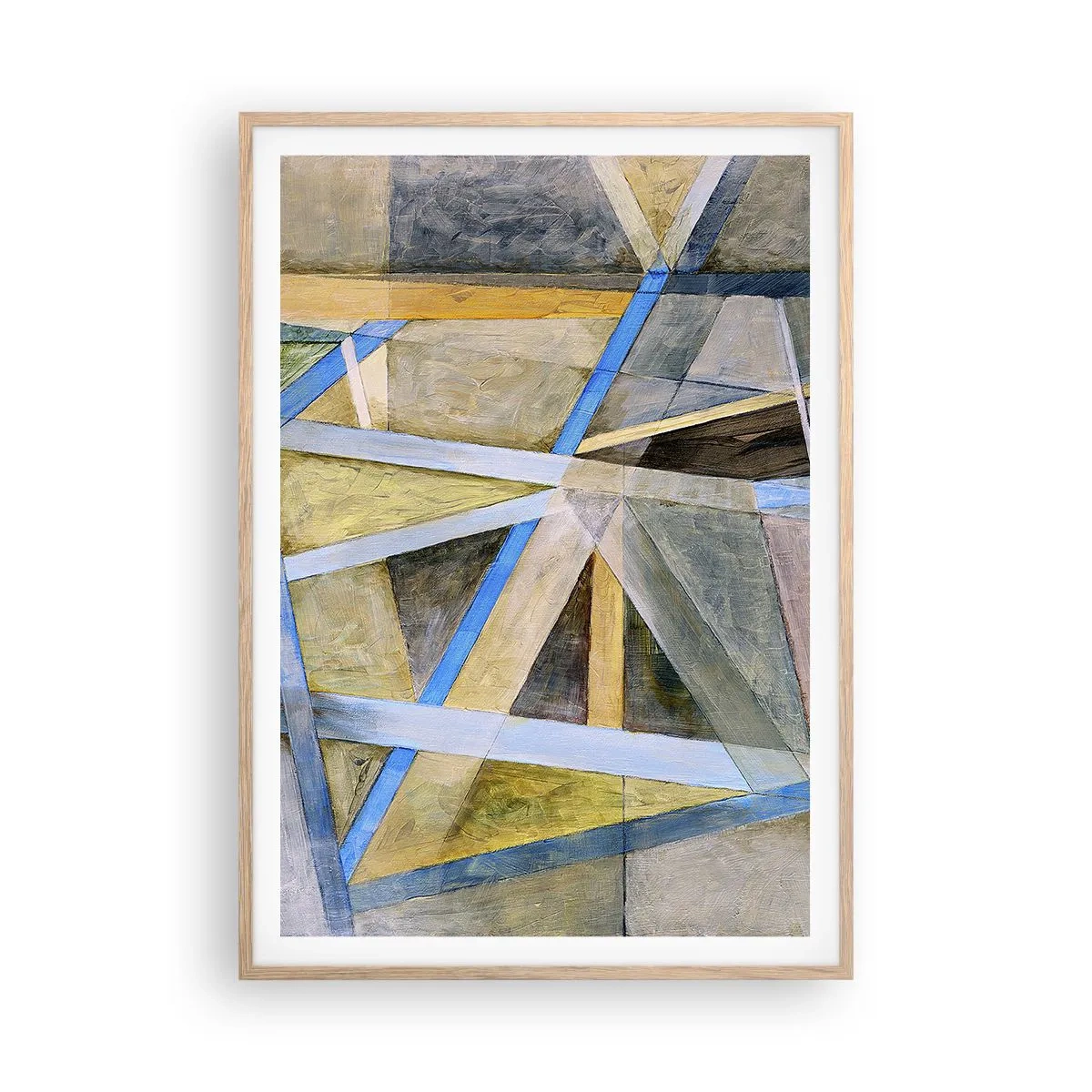 Plagát v ráme zo svetlého duba - Priamo alebo diagonálne? - 70x100 cm