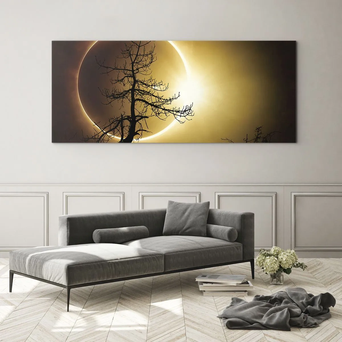 Obraz na skle - Úplné zatmenie - 120x50 cm