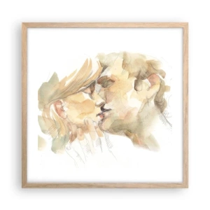 Plagát v ráme zo svetlého duba - Nájdená polovica? - 50x50 cm