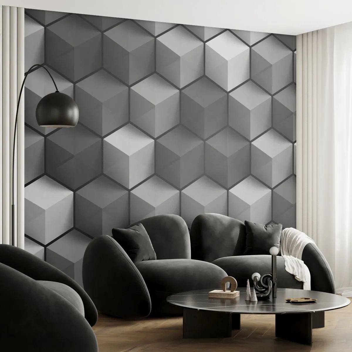 Fototapeta Standard Eco - Kubistické puzzle - 3D, Kocka, Moderné - 500x350 cm