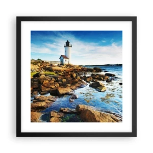 Plagát v čiernom ráme - Vráťte sa šťastne, čakám - 40x40 cm