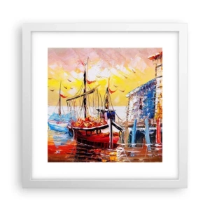 Plagát v bielom ráme - Šťastný návrat - 30x30 cm