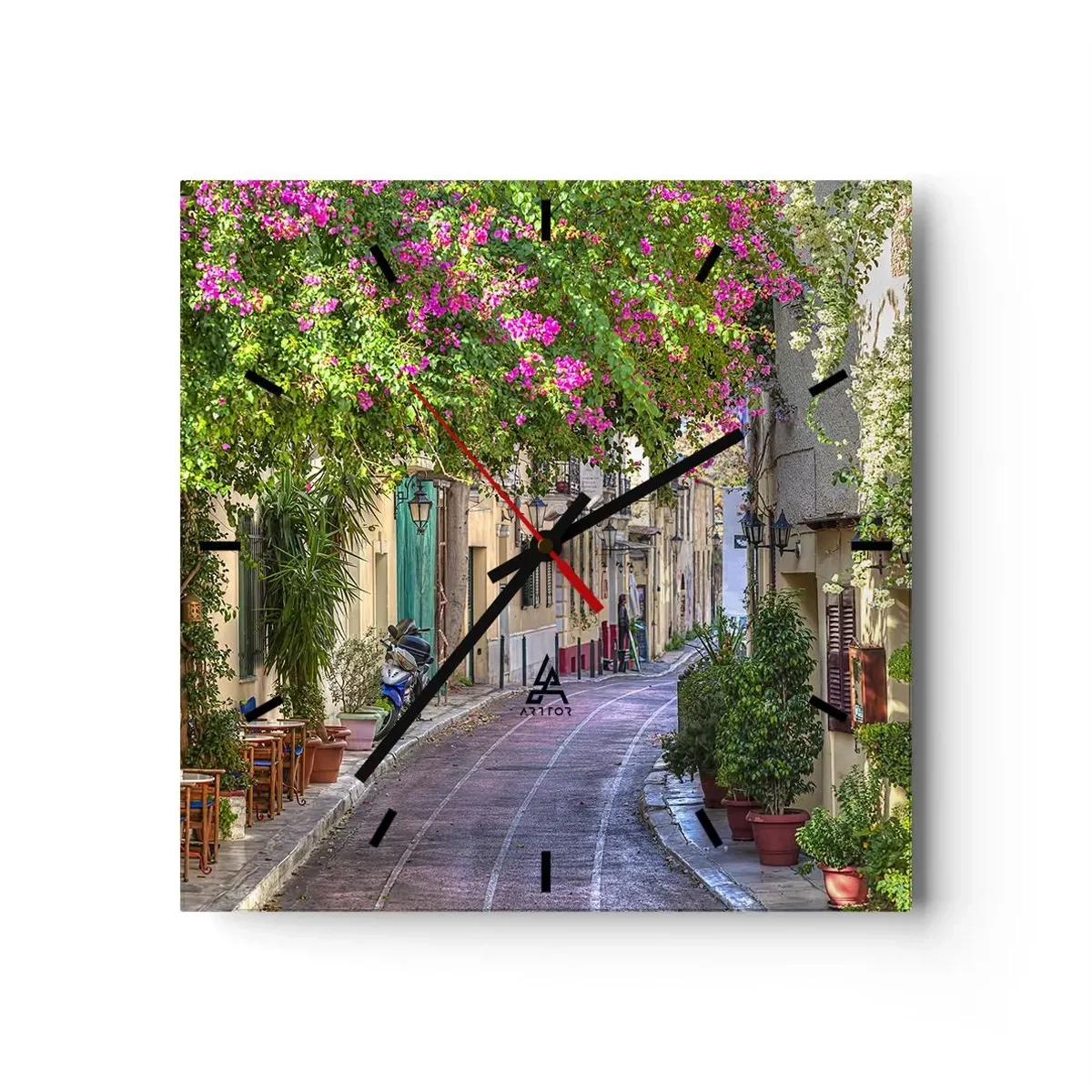 Nástenné hodiny - Kvitnúce zákutie - 40x40 cm