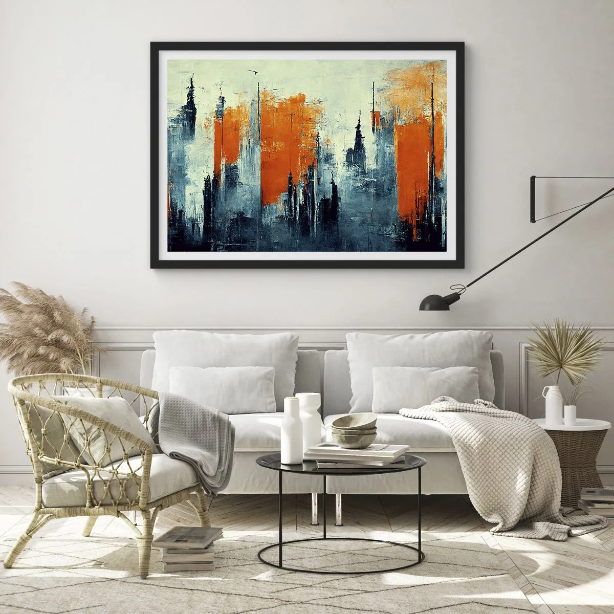 Plagát v čiernom ráme - Moderná krajina - 50x40 cm