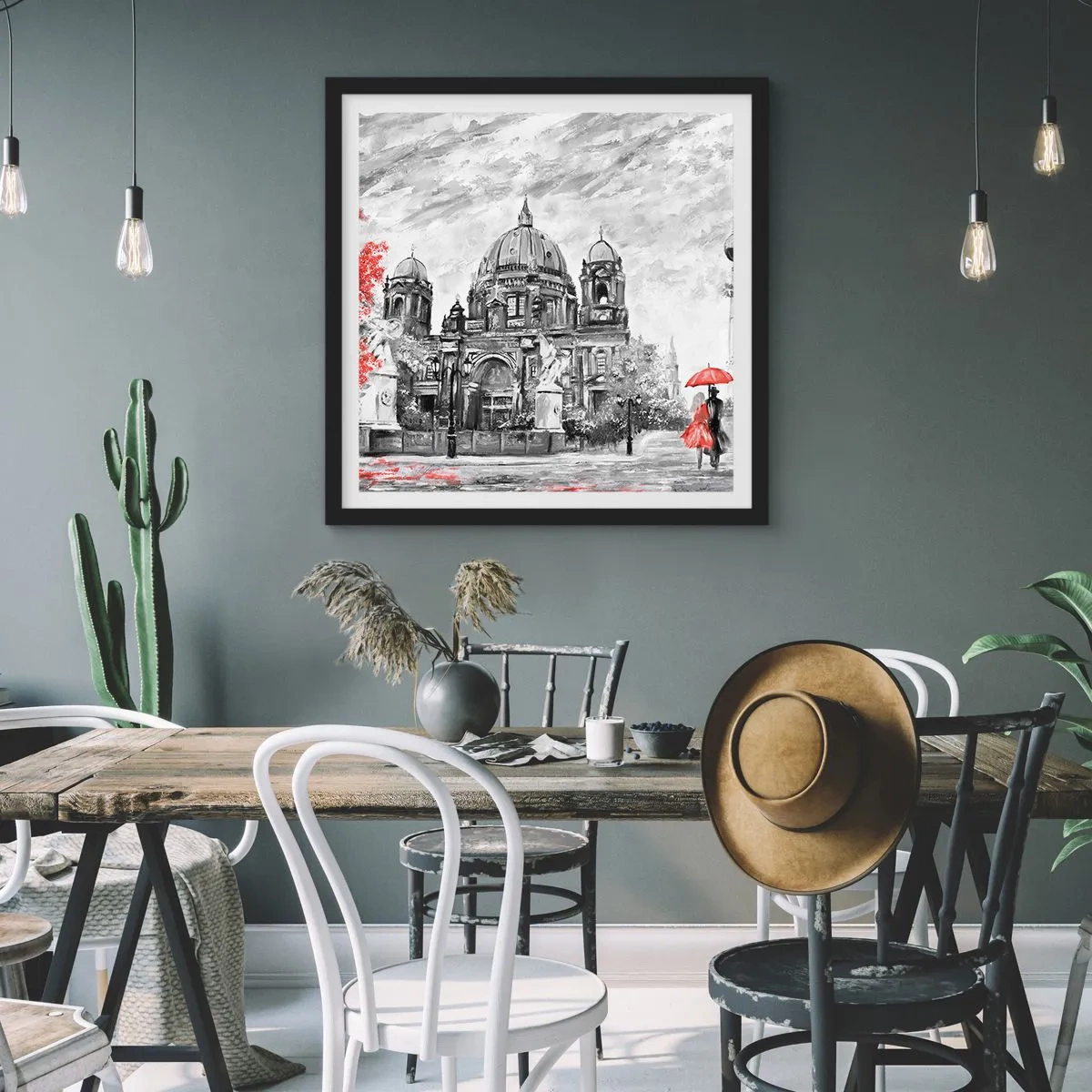 Plagát v čiernom ráme - Berlínske stretnutie - 60x60 cm