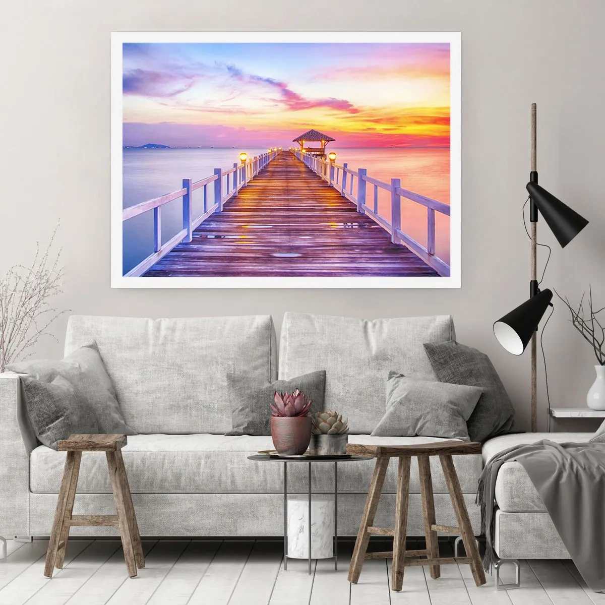 Plagát - Ľaliovo-zlaté ticho večera - 100x70 cm