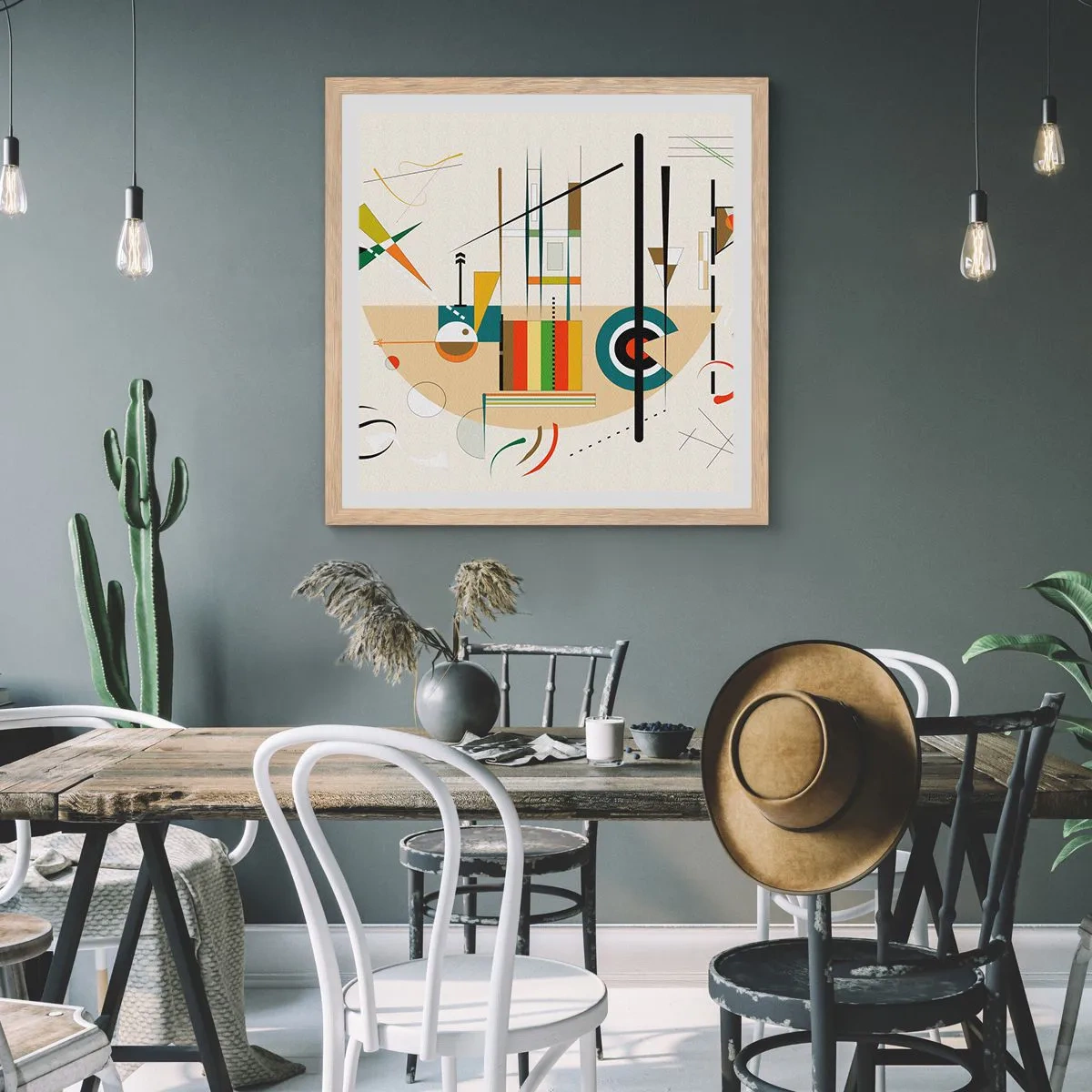 Plagát v ráme zo svetlého duba - A svet sa smeje - 30x30 cm