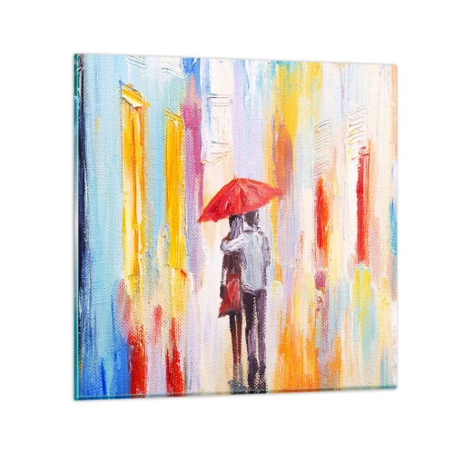 Obraz na skle - Nech prší ďalej - 40x40 cm