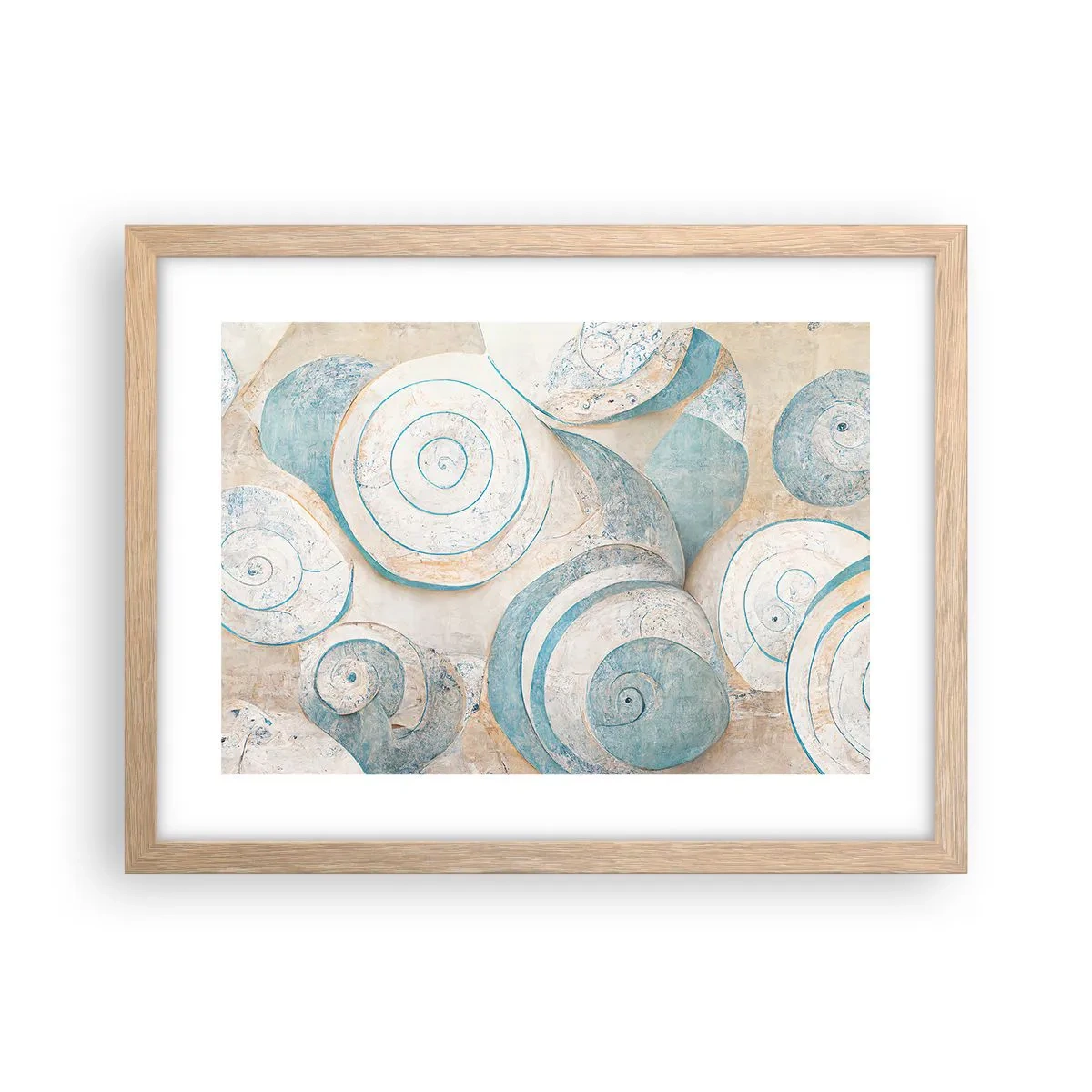 Plagát v ráme zo svetlého duba - Čo skrýva mušľa? - 40x30 cm