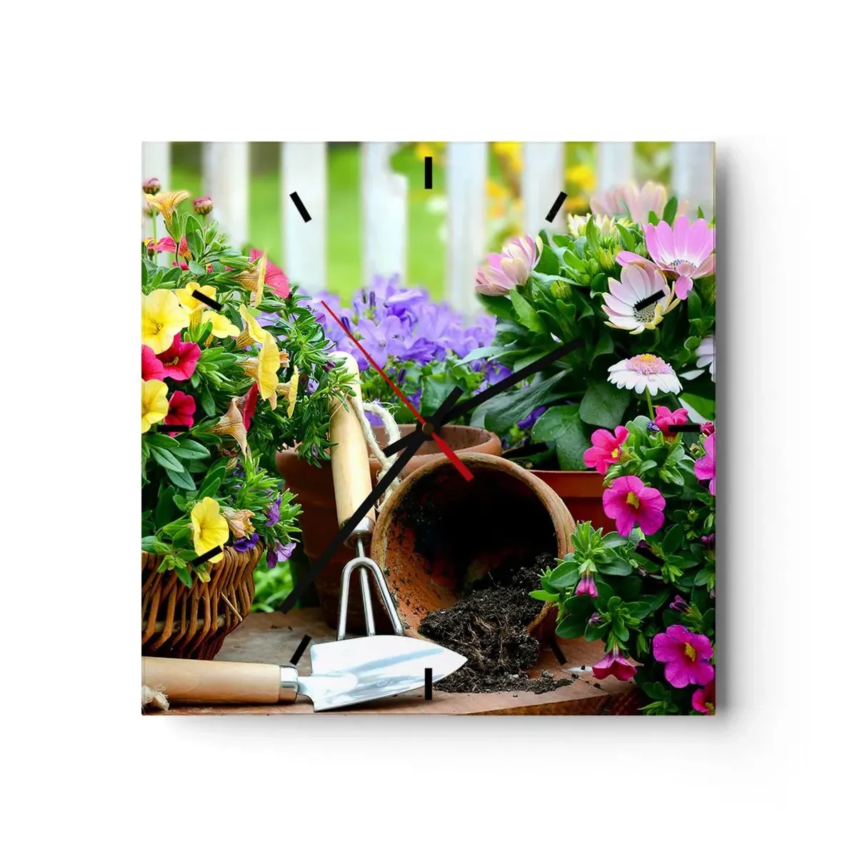 Nástenné hodiny - Záhradka Žofky - 30x30 cm