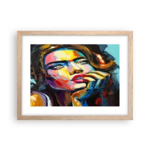 Plagát v ráme zo svetlého duba - Sny, ako vtáky letia oblohou - 40x30 cm