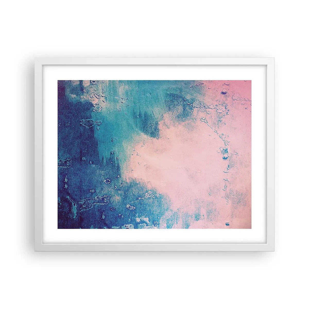 Plagát v bielom ráme - Modré objatie - 50x40 cm