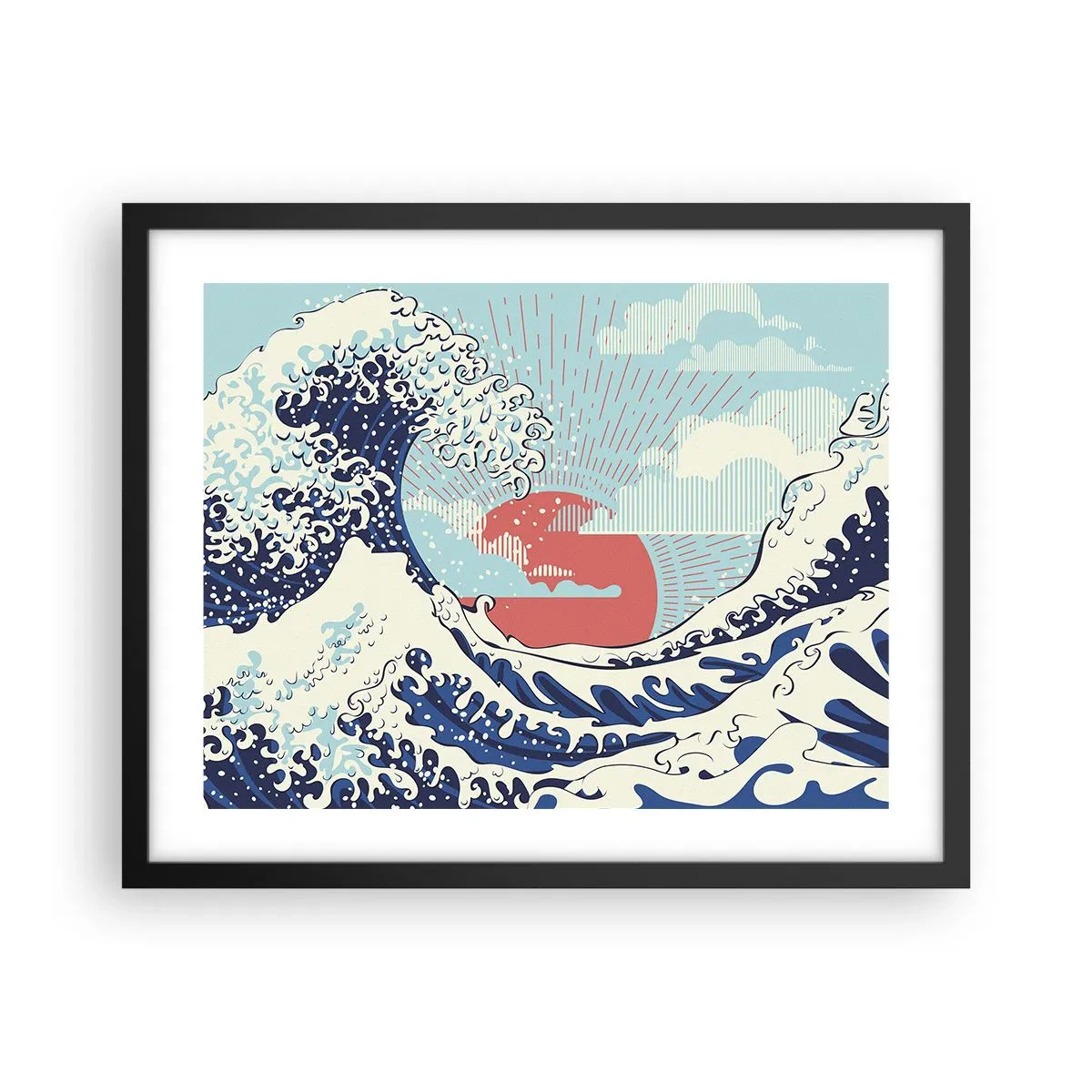 Plagát v čiernom ráme - Z japonských inšpirácií - 50x40 cm