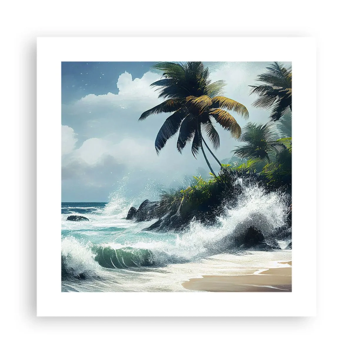 Plagát - Na tropickom pobreží - 40x40 cm