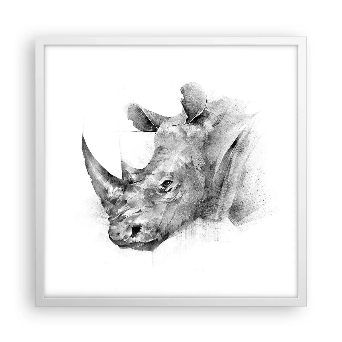 Plagát v bielom ráme - Africký portrét - 50x50 cm