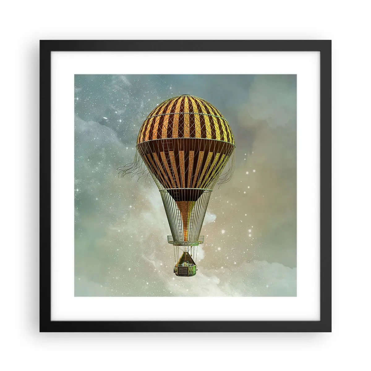 Plagát v čiernom ráme - Priekopnícke lety - 40x40 cm