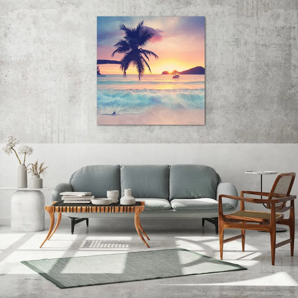 Obraz na skle - Večer v zátoke - 70x70 cm