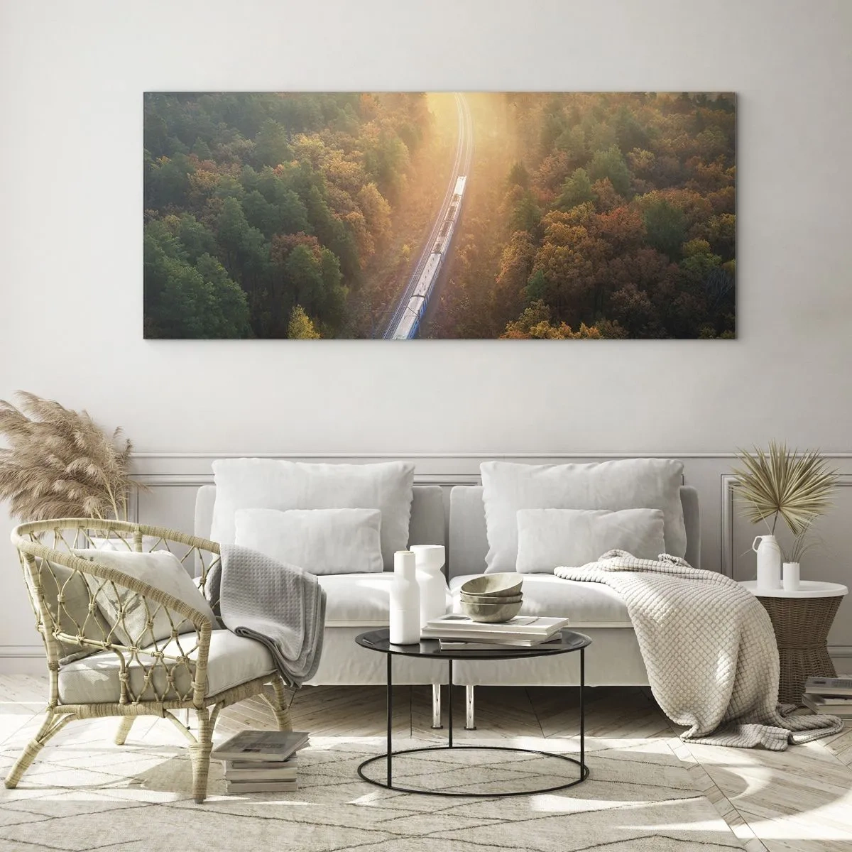 Obraz na skle - Jesenná cesta - 100x40 cm