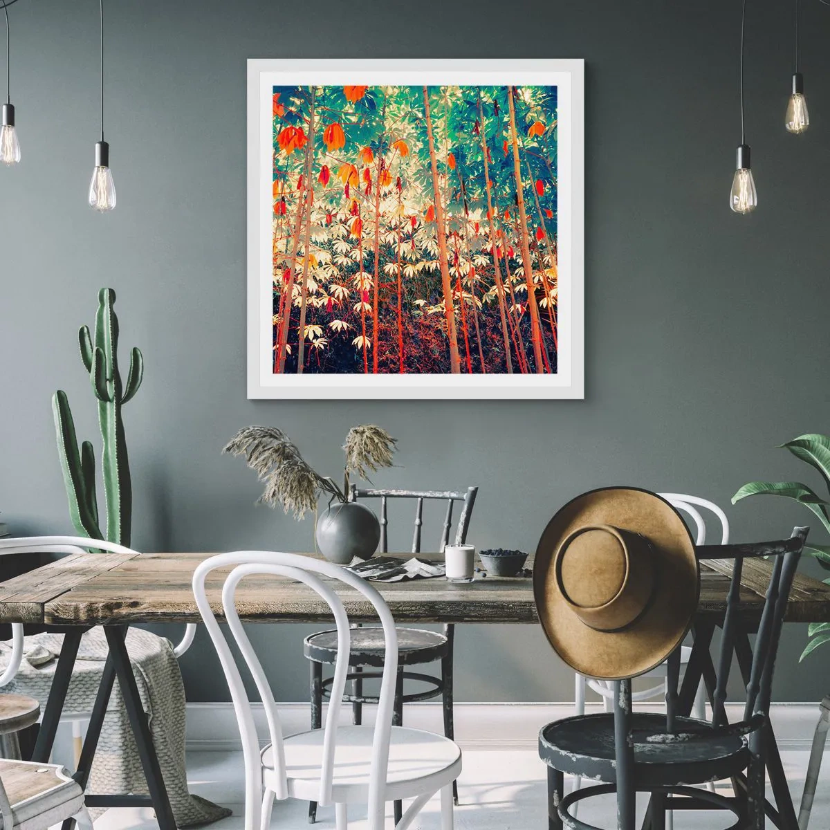 Plagát v bielom ráme - Tajný život listov - 60x60 cm