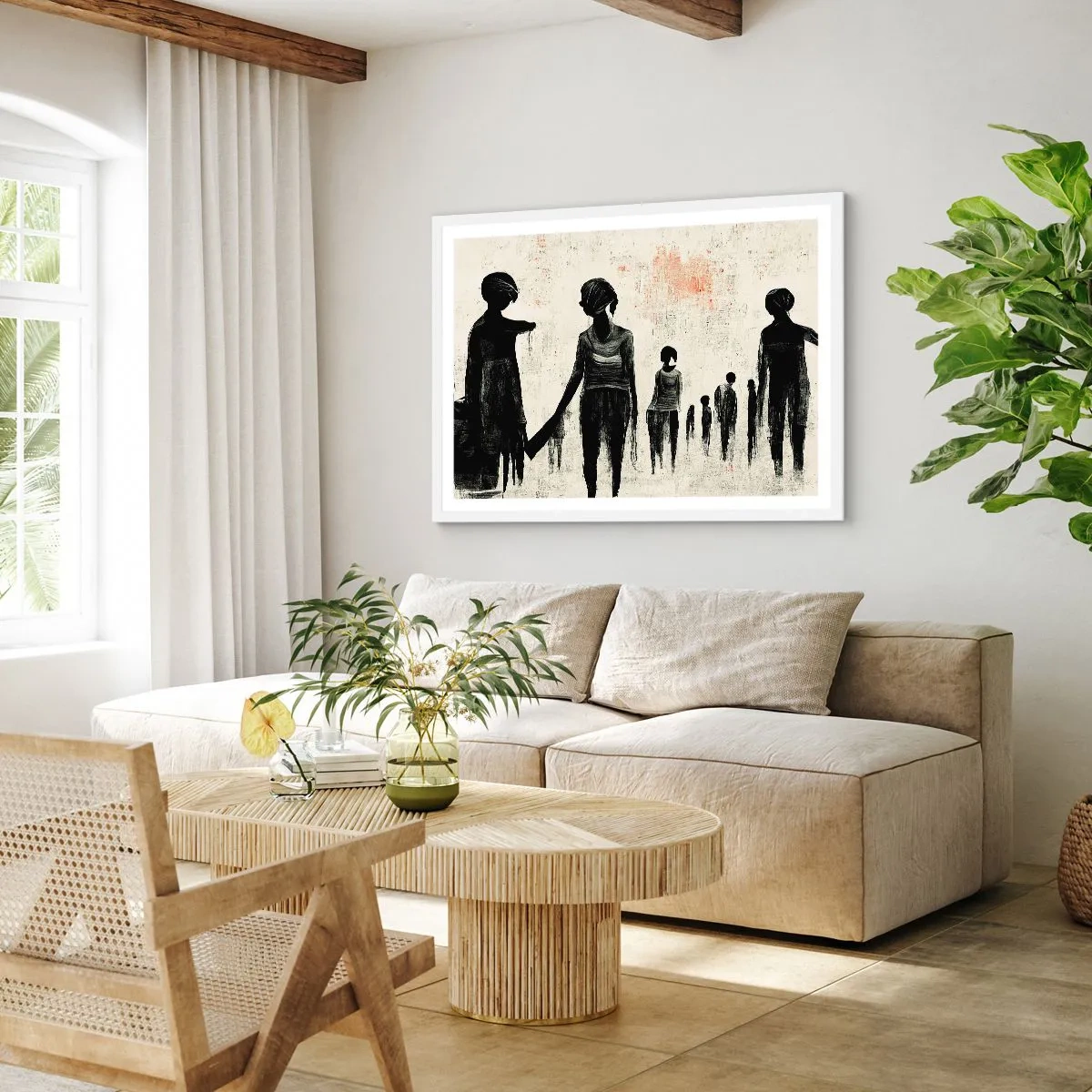 Plagát v bielom ráme - Proti samote - 100x70 cm