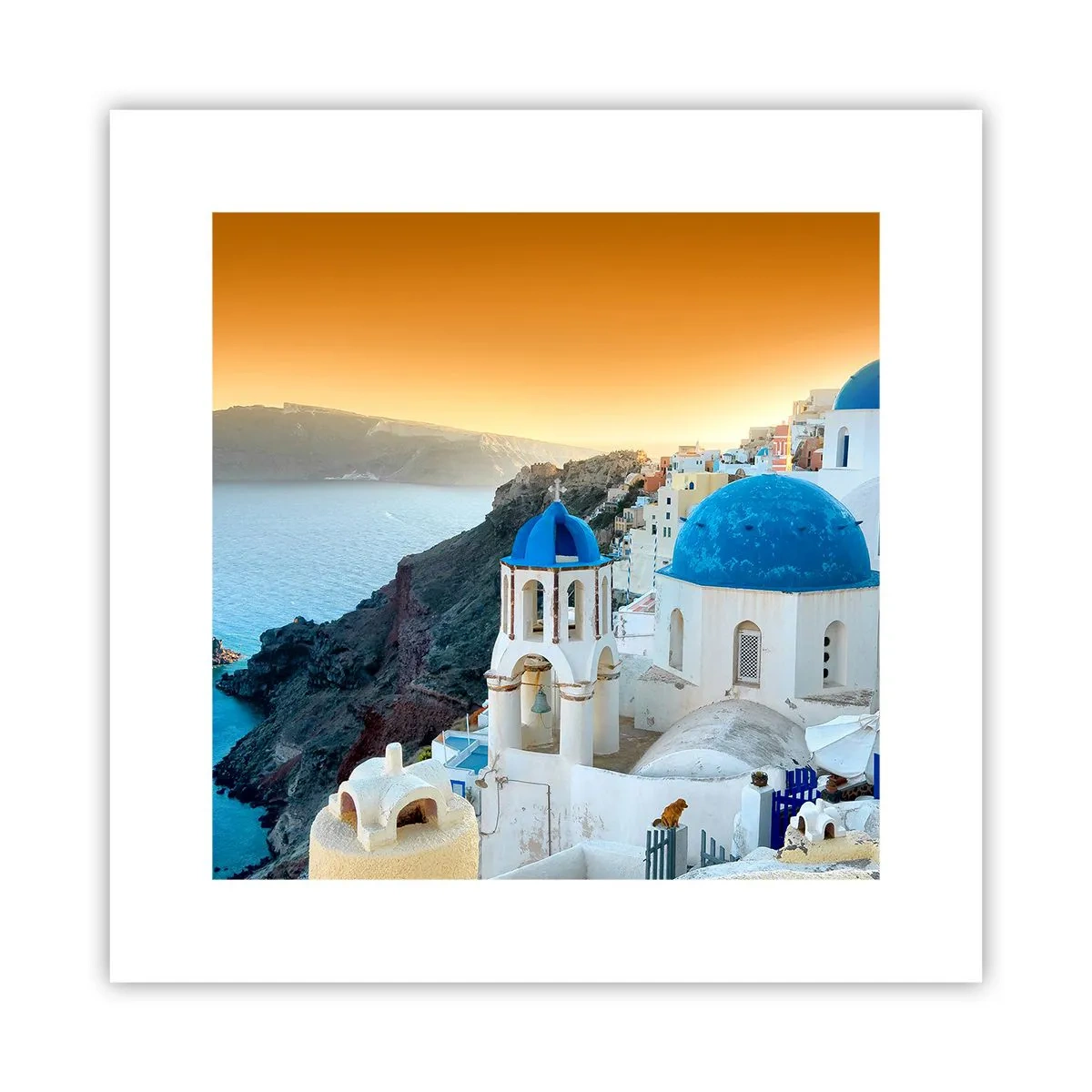 Plagát - Santorini - v náruči skál - 30x30 cm