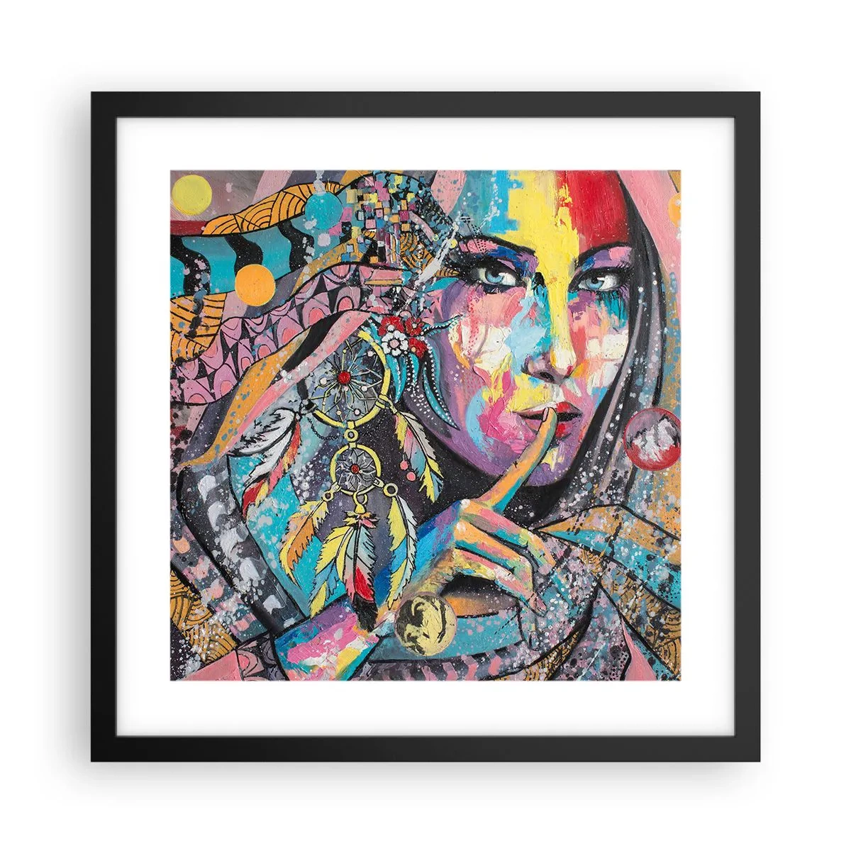 Plagát v čiernom ráme - Mlč, než pochopíš - 40x40 cm