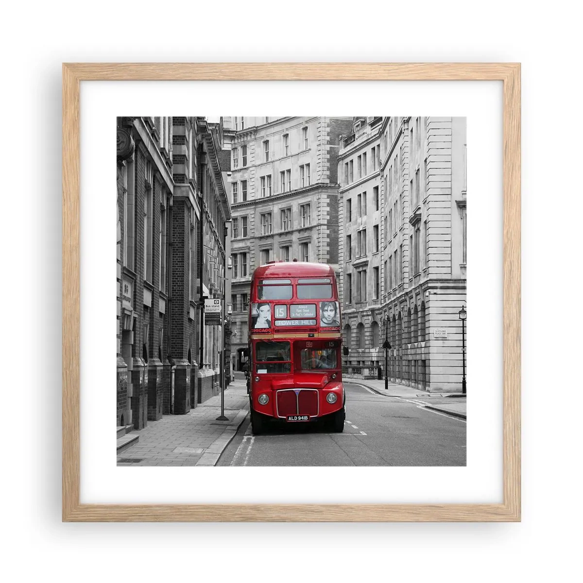 Plagát v ráme zo svetlého duba - Všednosť nemusí byť šedá - 40x40 cm