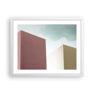 Plagát v bielom ráme - Geometria slnečného leta - 50x40 cm