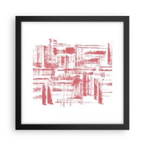Plagát v čiernom ráme - Červené mesto - 30x30 cm