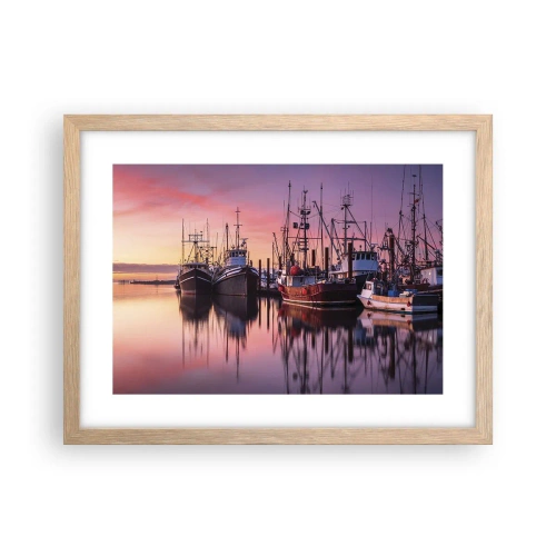 Plagát v ráme zo svetlého duba - Pred ďalším dňom - 40x30 cm