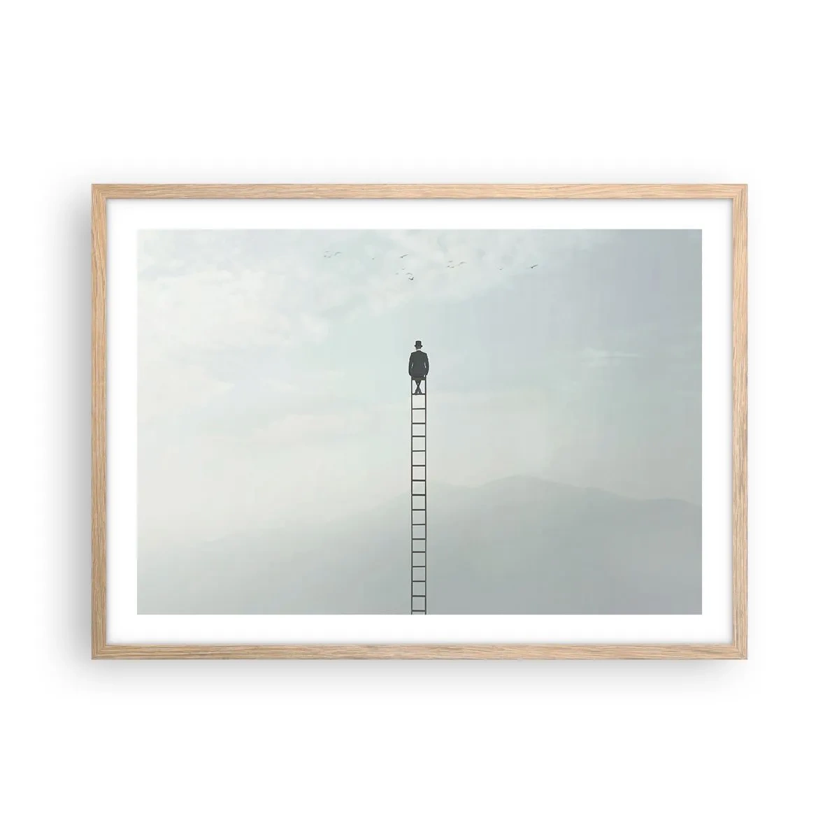 Plagát v ráme zo svetlého duba - Povzniesť sa nad to - 70x50 cm