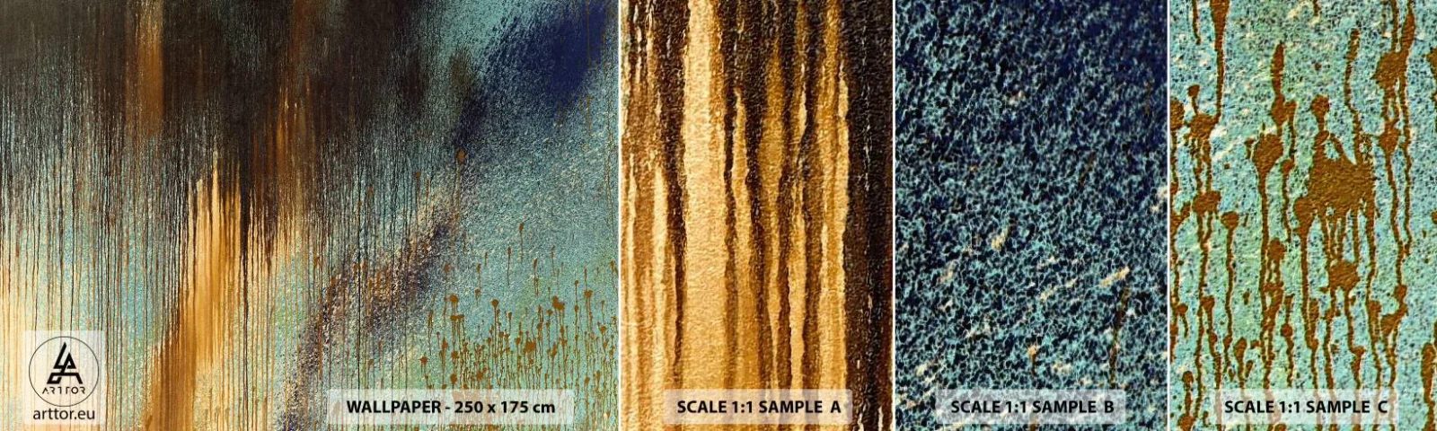 Vzorka Fototapeta Standard Eco - Nenáhodná farebná kompozícia - Abstrakcia, Priemyselný, Maľovať - 100x30 cm