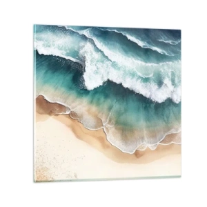 Obraz na skle - Odveké stretnutie - 50x50 cm