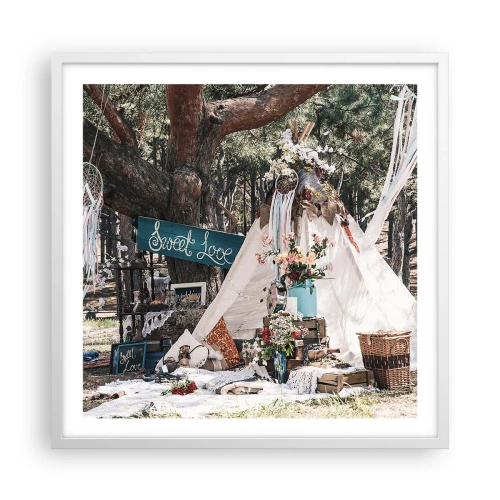 Plagát v bielom ráme - Make love… - 60x60 cm